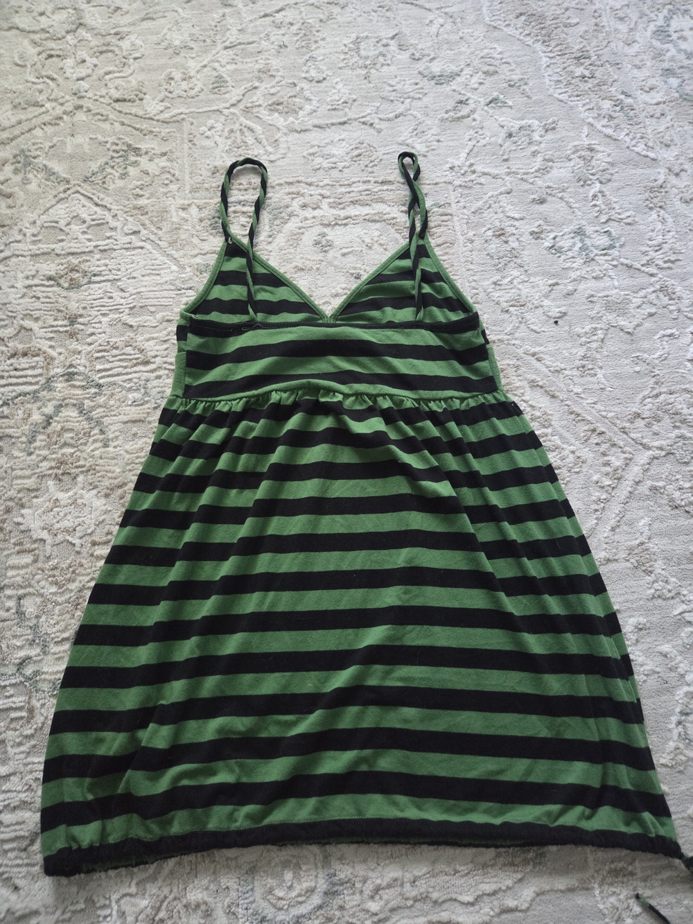 Striped Green & Black Adjustable-Spaghetti Top - Picture 4 of 6